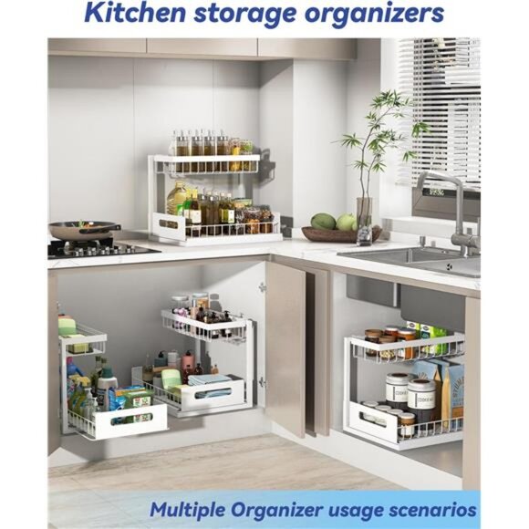 Under Sink Organizers, Metal Pull Out Under Sink Organizers and Storage Shelves - Picture 5 of 7